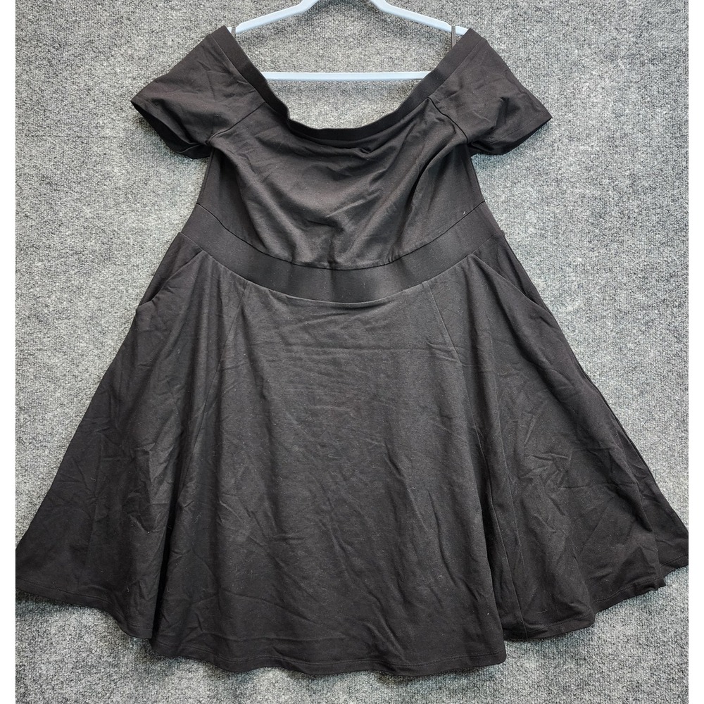 NWT Torrid Mini Foxy Off Shoulder Skater Dress Womens Black 2X 18-20 Cotton
